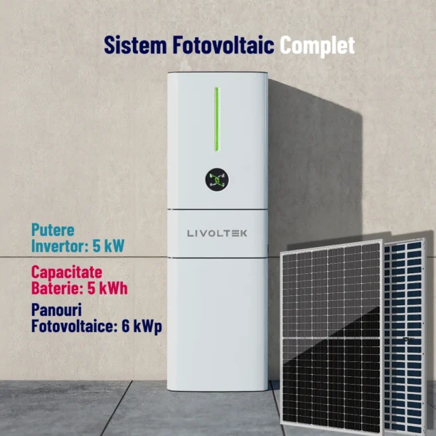 Sistem Fotovoltaic Complet - All-in-One Livoltek 5/5 + 6 kWp panouri Tier 1 (ZN-shine, Jinko, Austa, Longi)